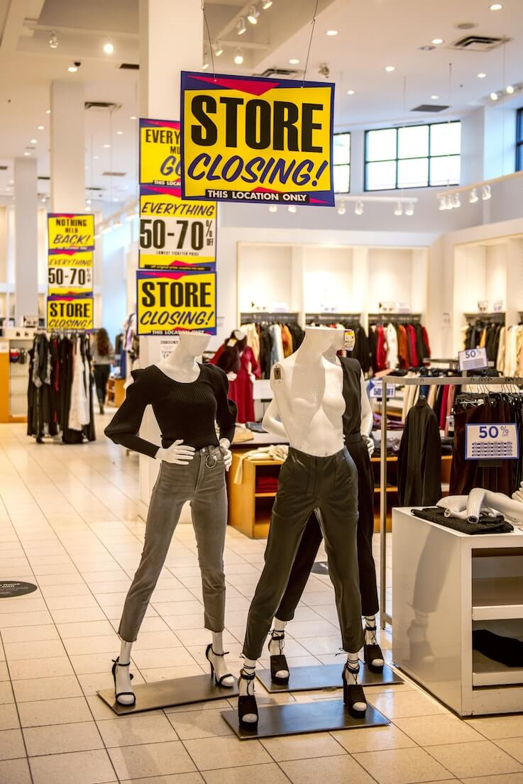A boutique having an announced clearance sale before closing down A boutique having an announced clearance sale before closing down